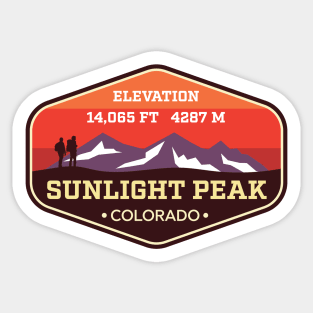 Sunlight Peak Colorado - 14ers Mountain Climbing Badge Sticker